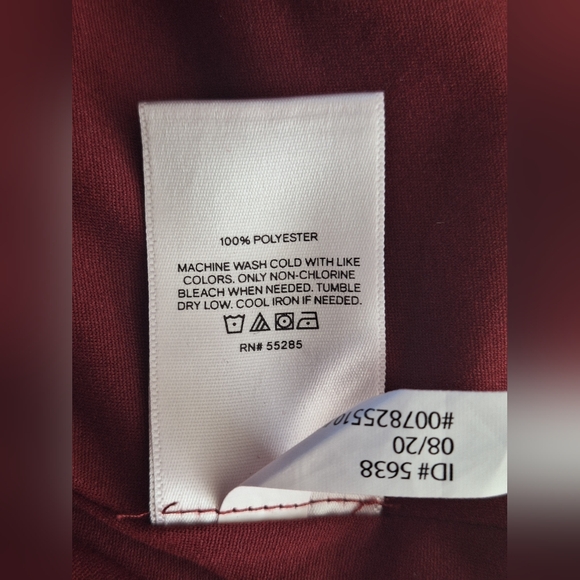 Express Burgundy Satin Long Sleeve Mini Dress - Picture 11 of 11